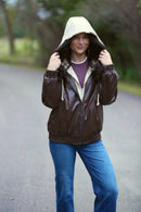 Vegan Leather Hooded Jacket