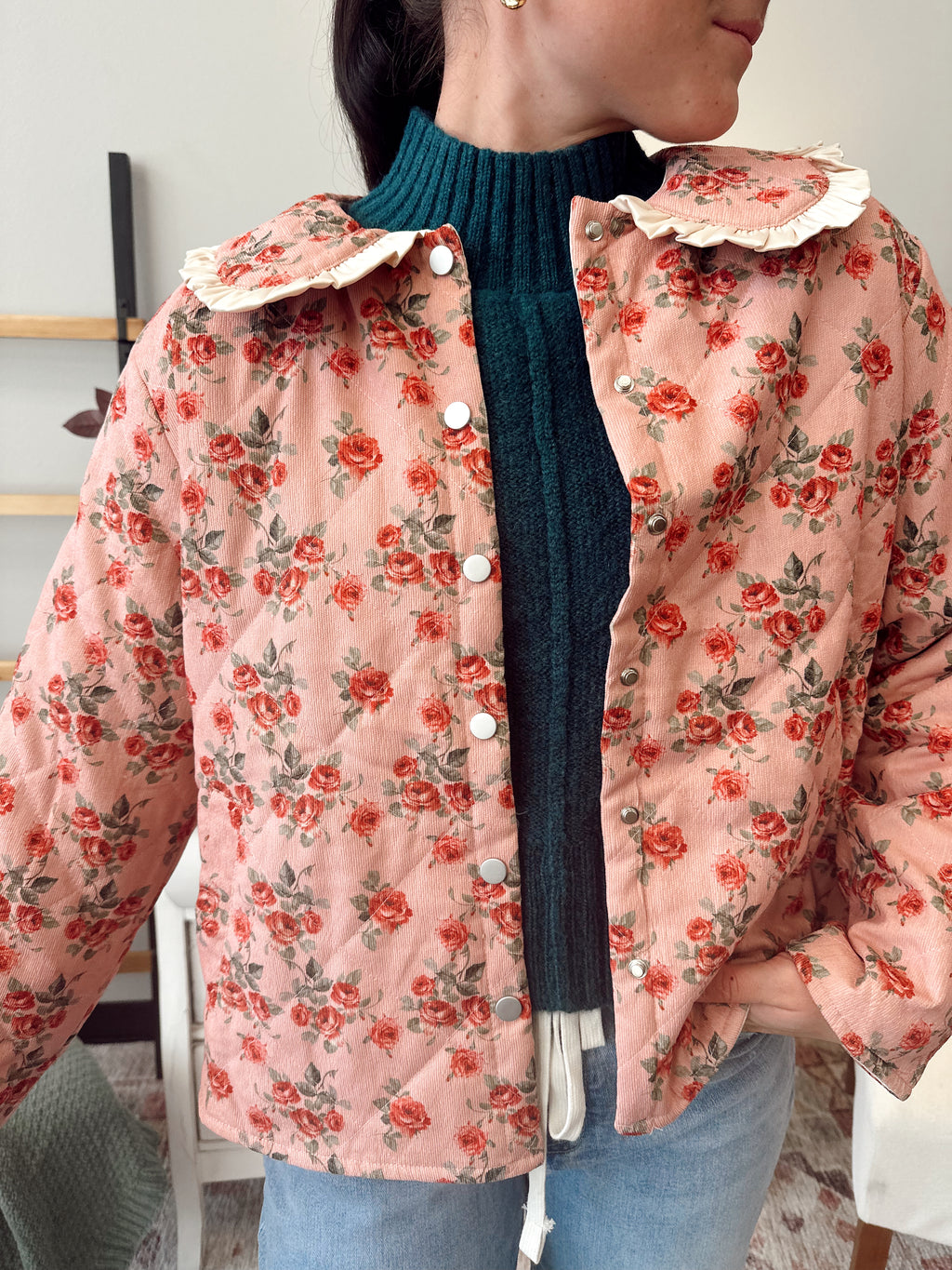 Vintage Quilted Floral Jacket