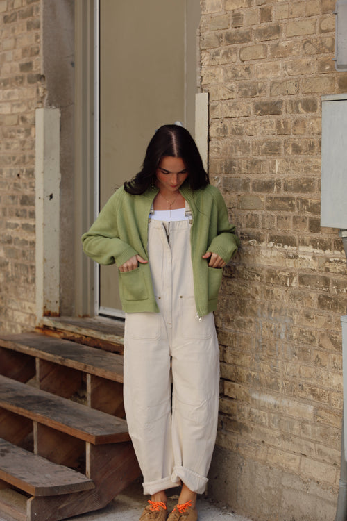 Matcha Double Zip Mock Neck