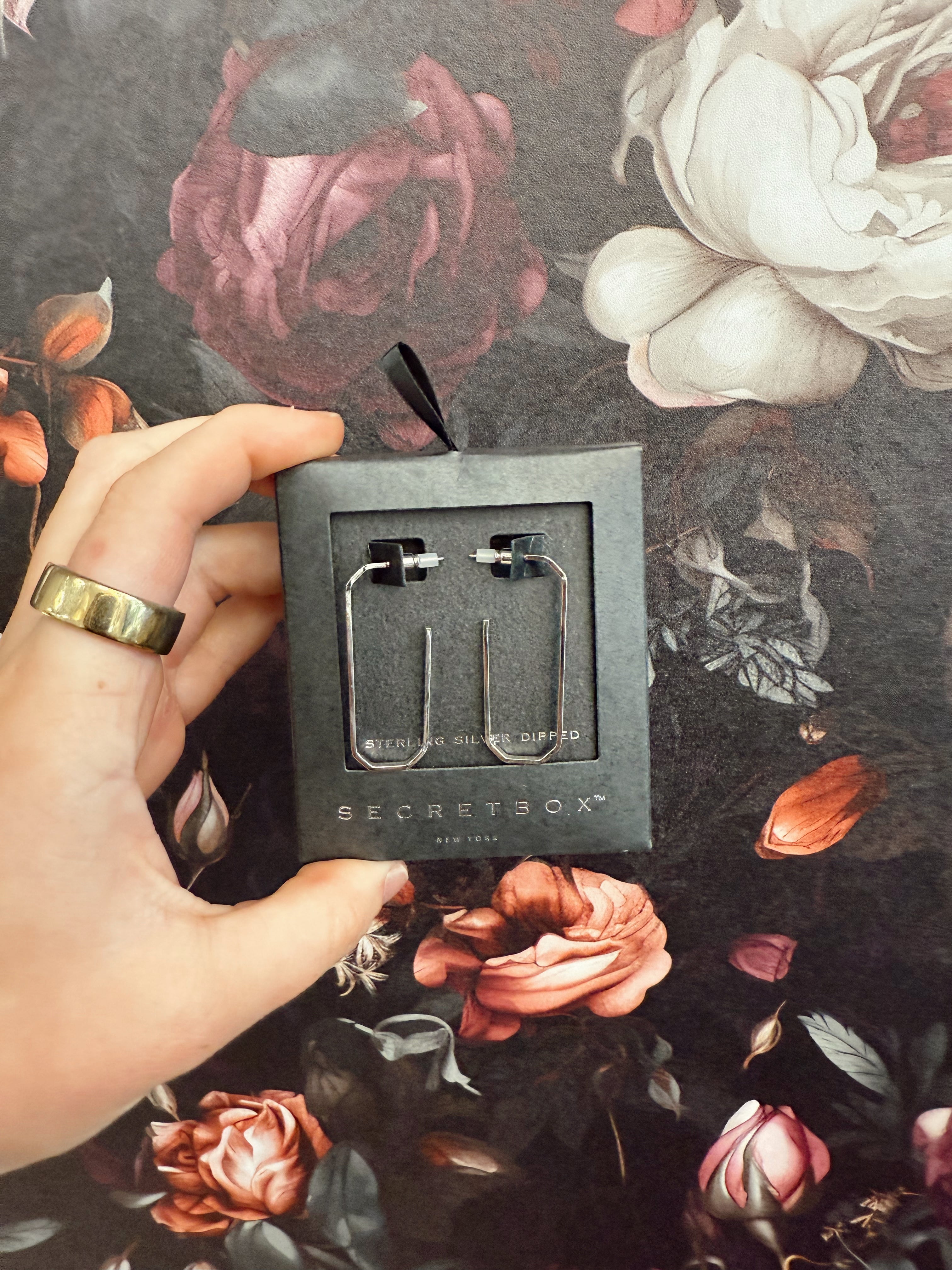 Long Octagon Hoop Earrings