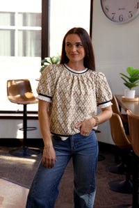 Frann Floral Puff Top