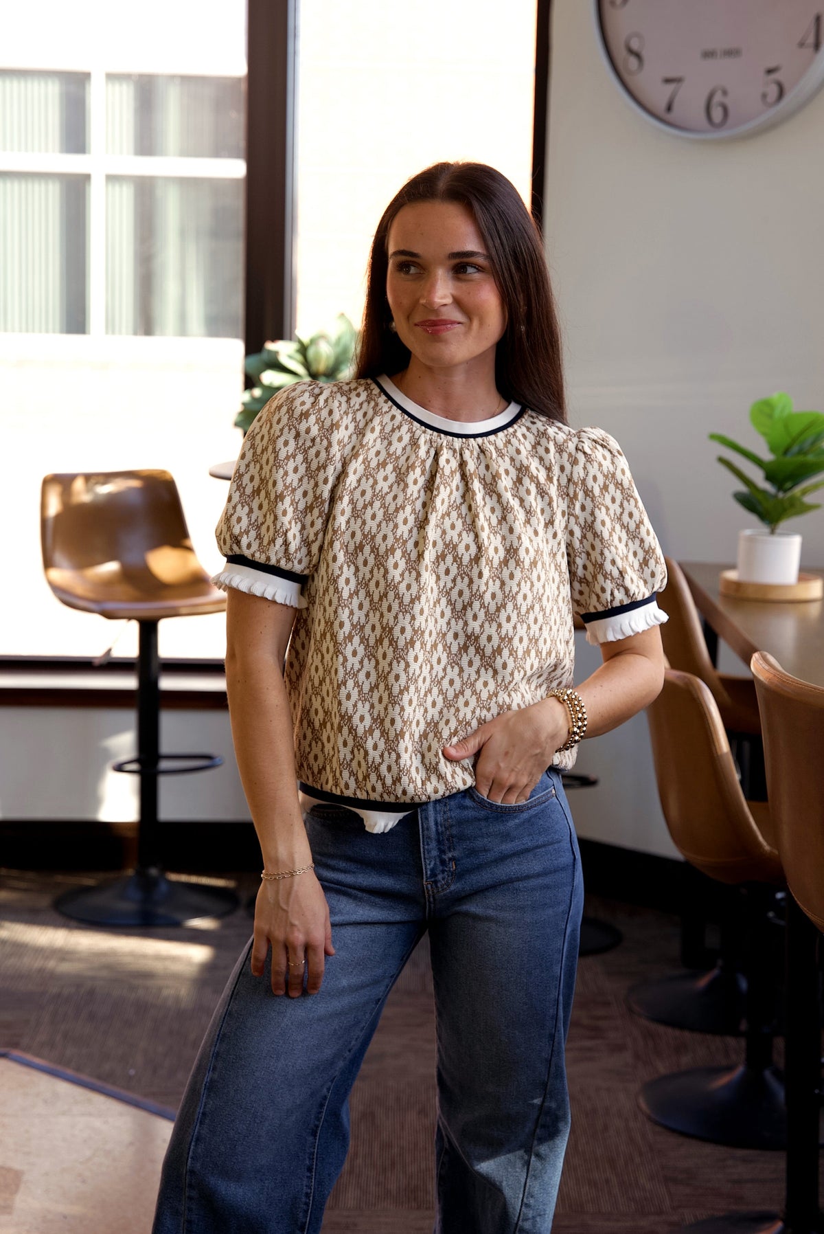 Frann Floral Puff Top