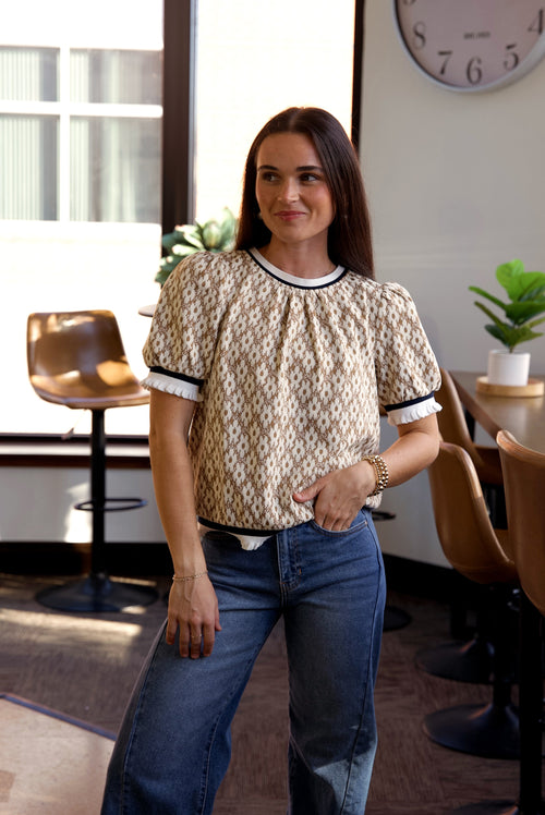 Frann Floral Puff Top