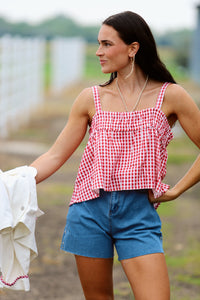 Reagan Red Gingham Tank