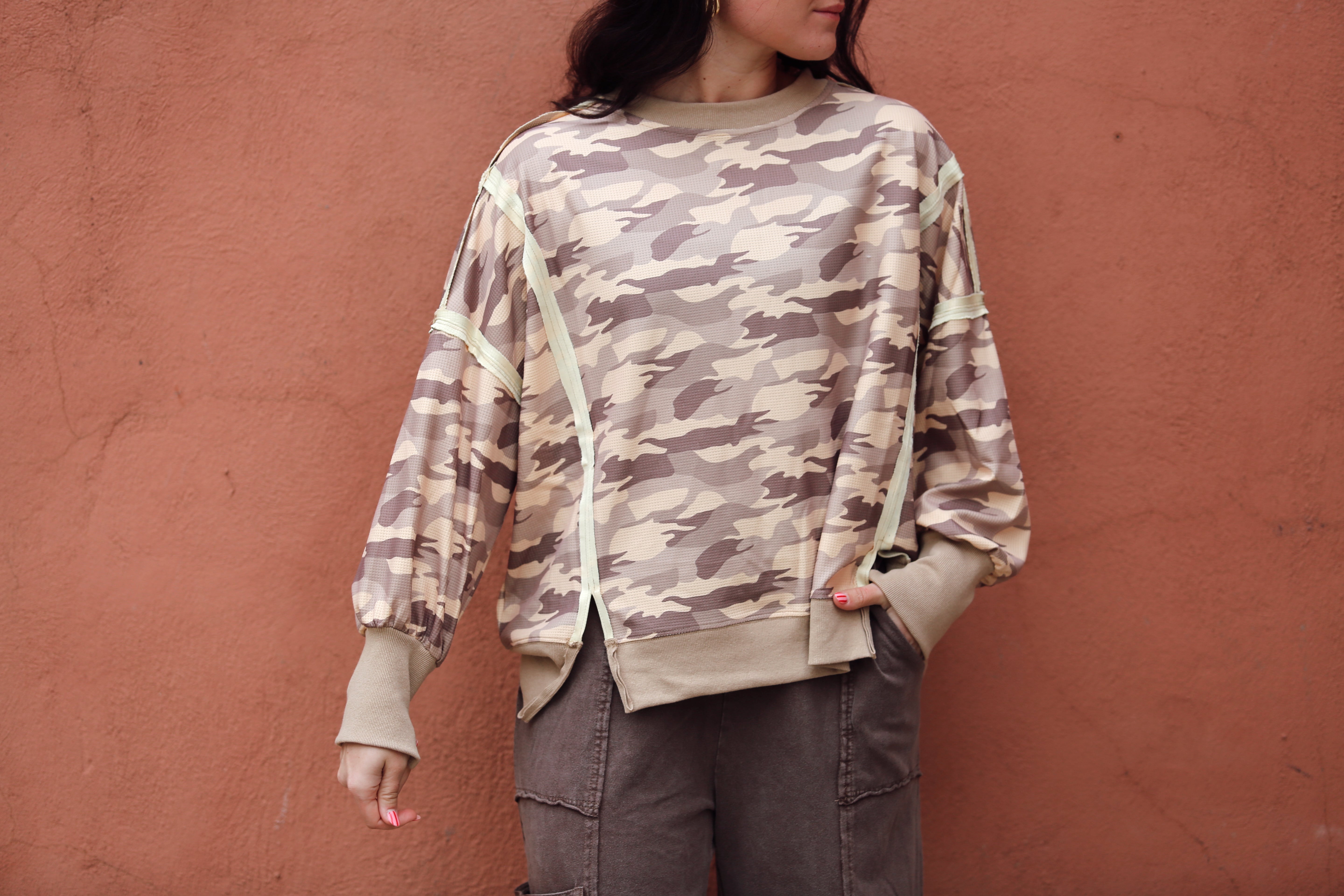 Colton Camo Slit Top