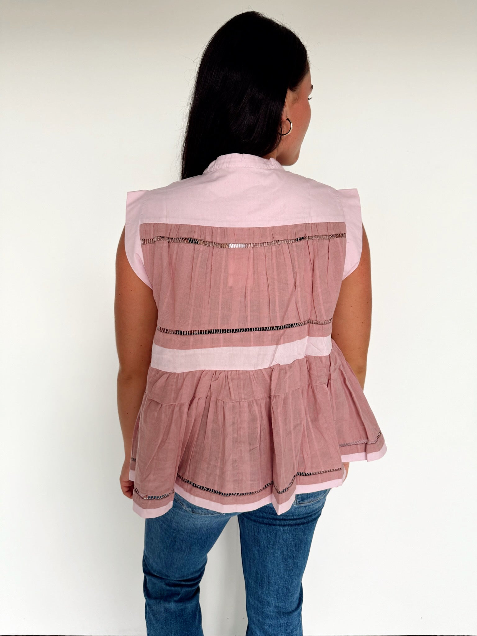 Off Pink Woven Blouse Top