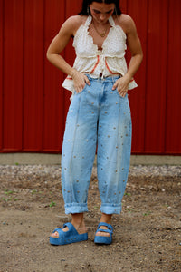 Studded Barrel Pants