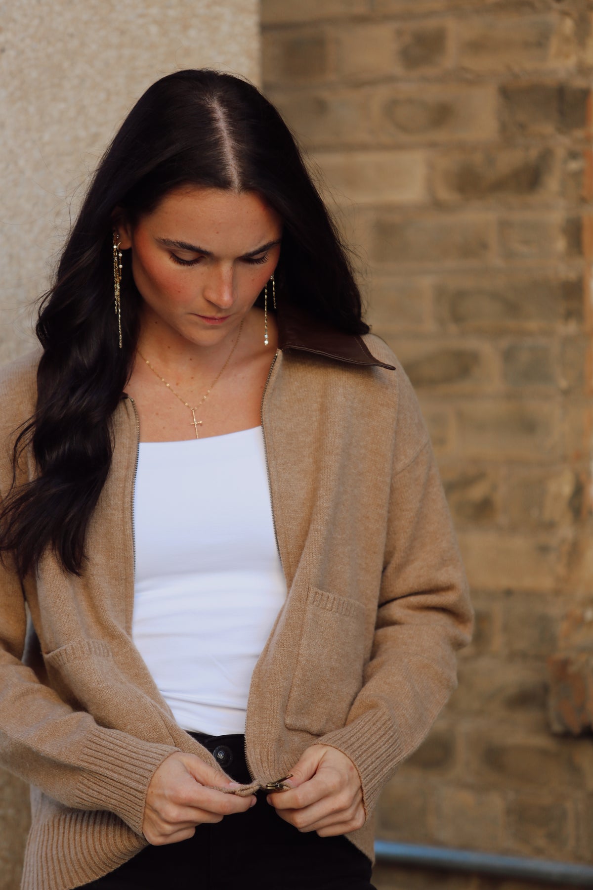 Suede Zip Up Jacket