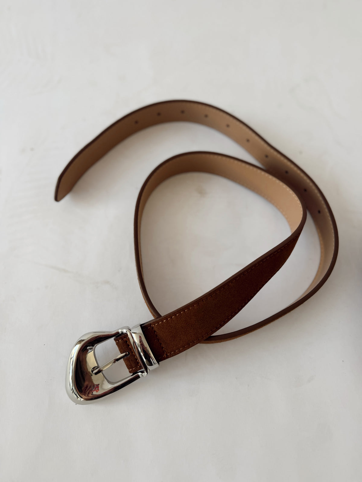 Ornate Buckle Leather Belt