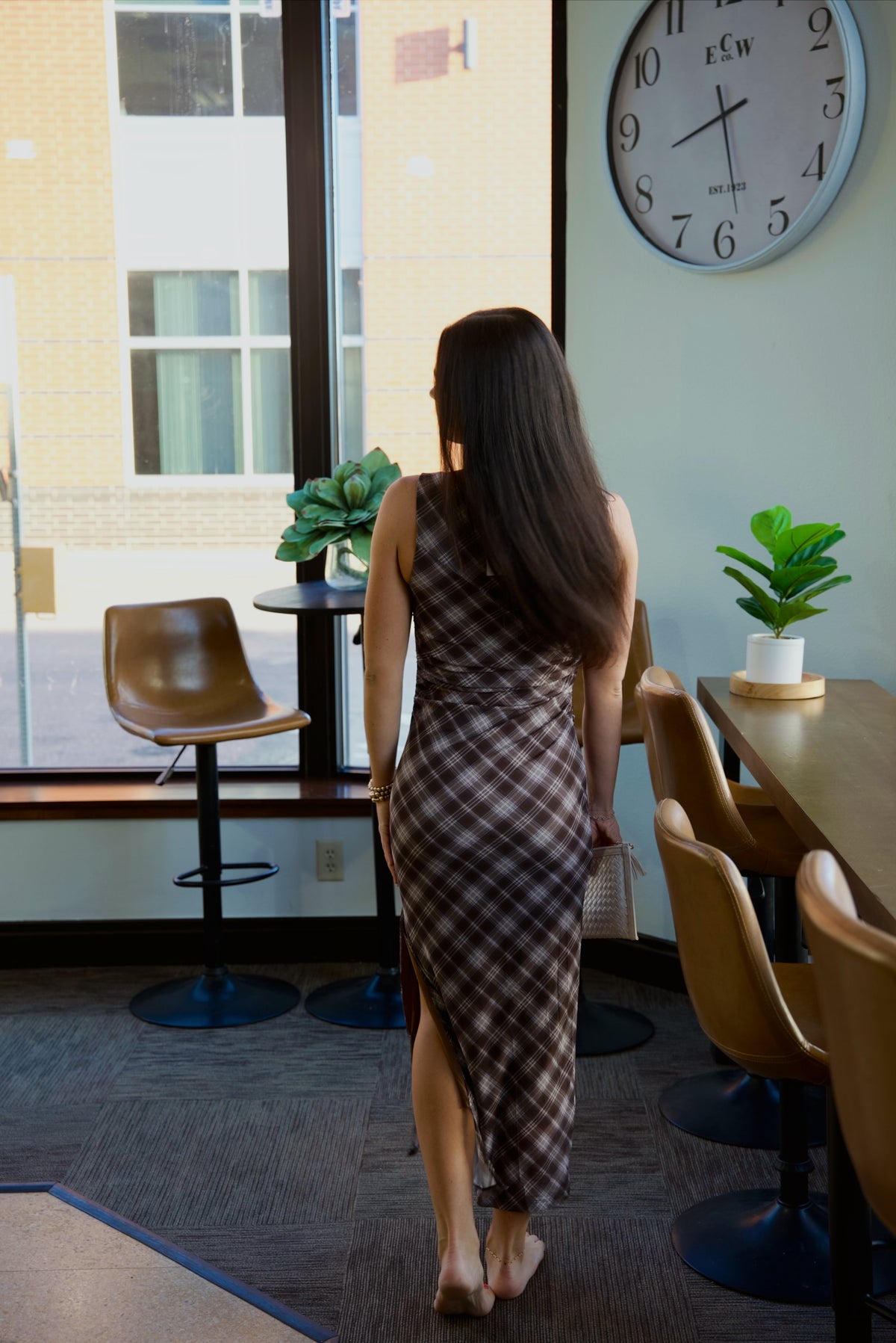 Darla Plaid Mesh Dress