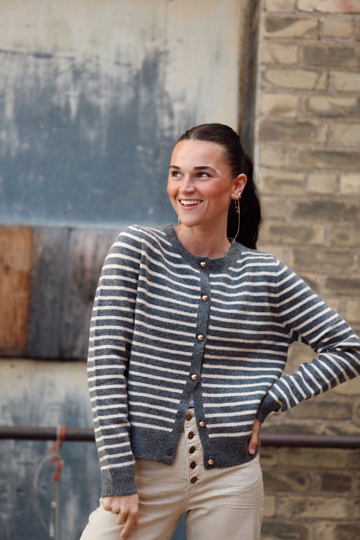 Gold Button Cardi