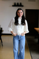 Lenard Lace Button Top