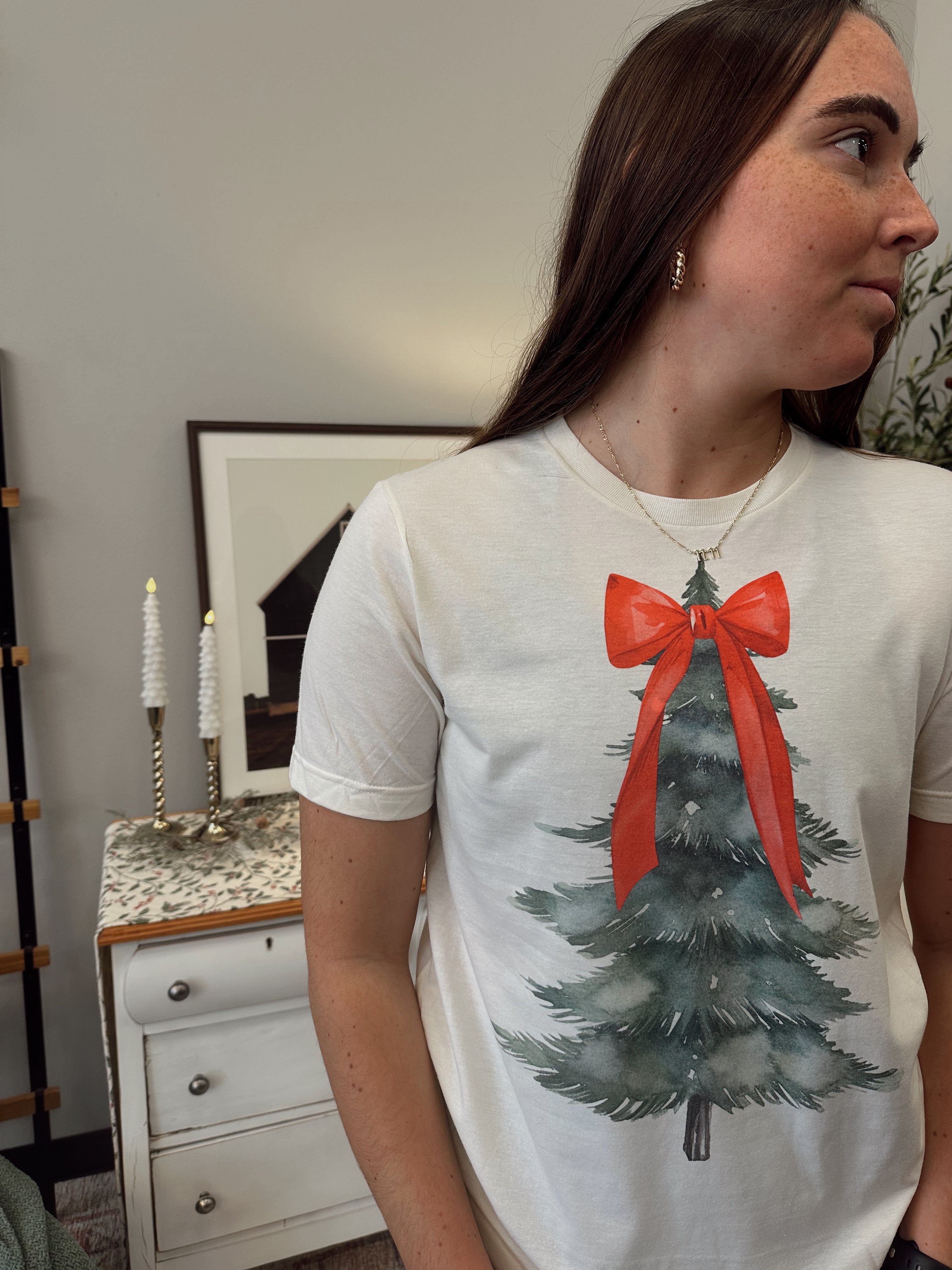 Red Bow Tree Tee