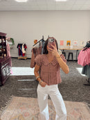 Gingham Plaid Ruffle Top
