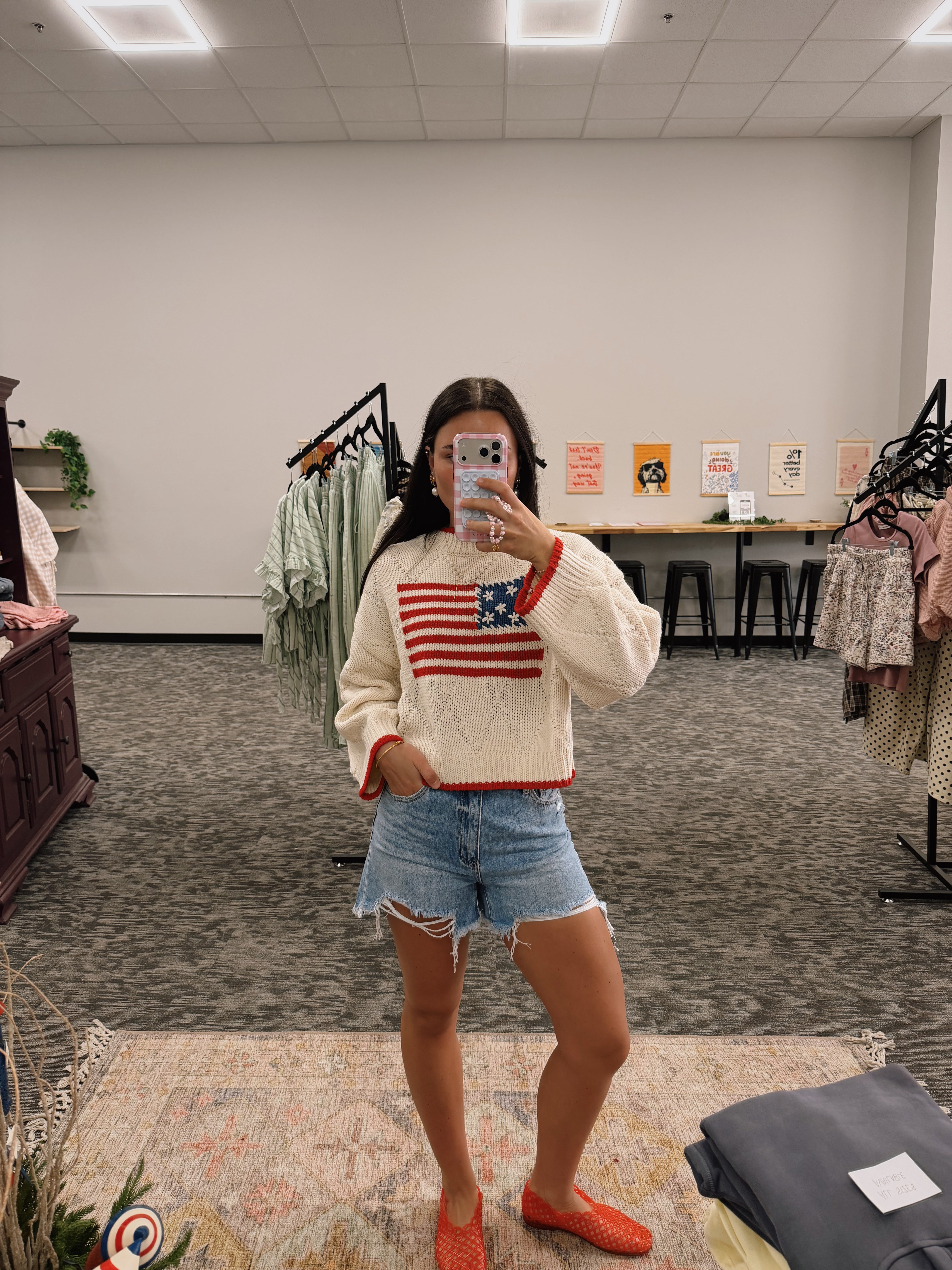 Rigid Denim Shorts