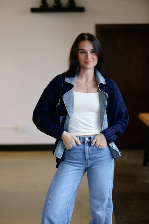 David Denim Sweater Cardi