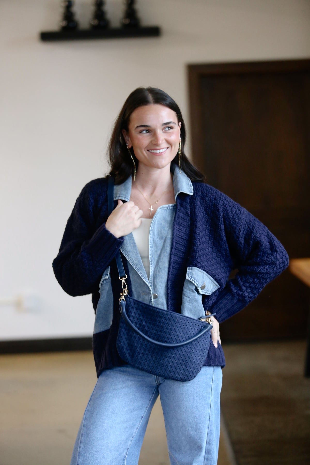 David Denim Sweater Cardi