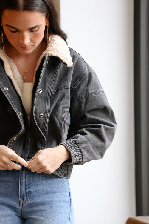 Fur Collared Denim Jacket