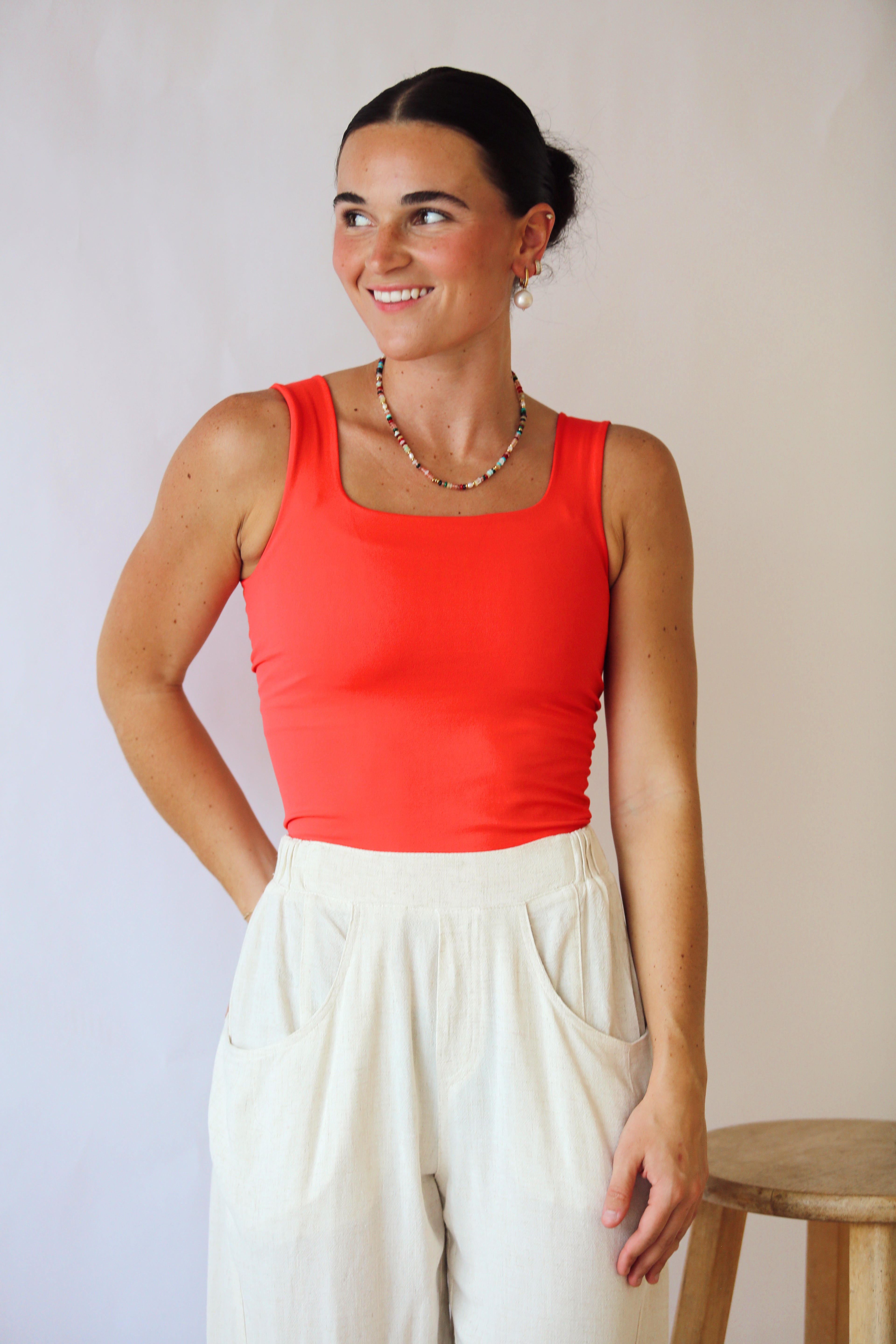 Clean Lines Square Shirred Top