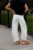 Trendy Cream Barrel Pants