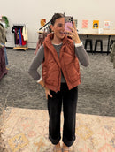 Quilted Puffer Vest - (Camera pulls more red)