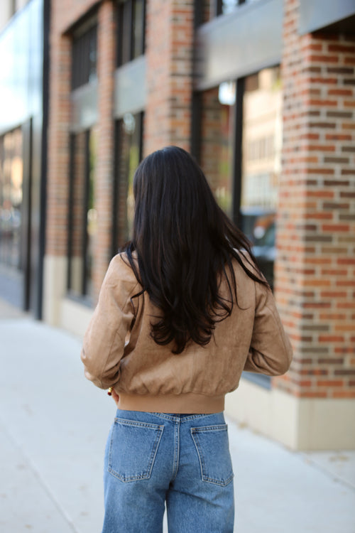 Classy Suede Bomber Jacket