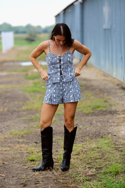 Gingham Tie Set
