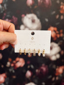 Pearl & Baguette Earring Set