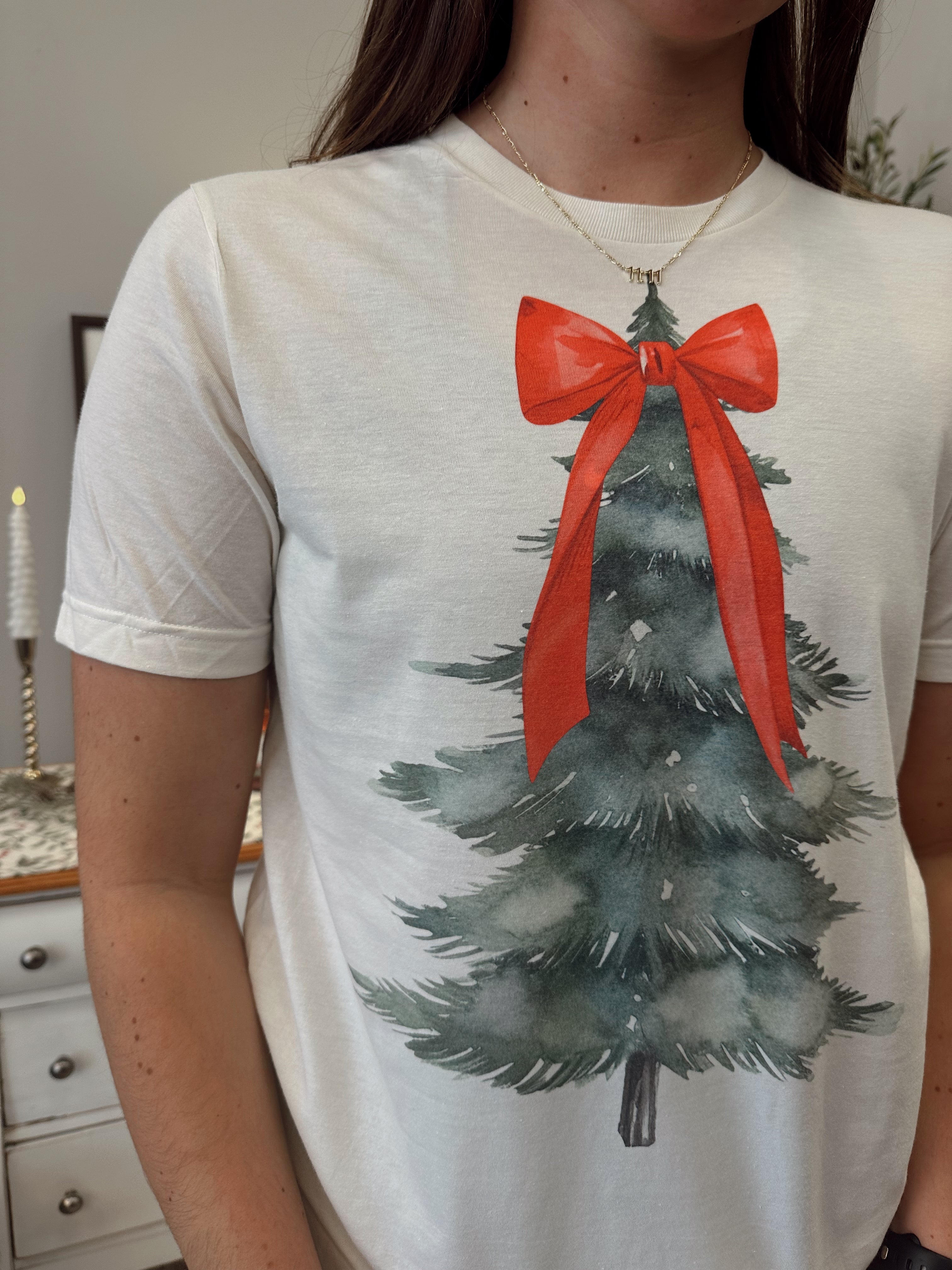 Red Bow Tree Tee