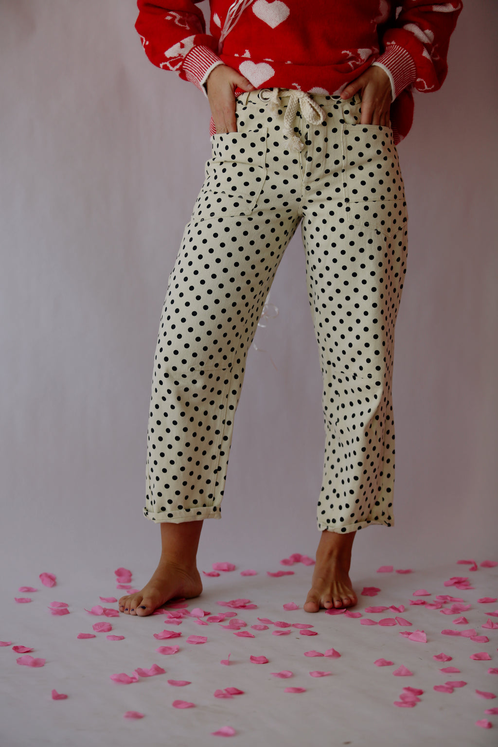 Poppy Dot Barrel Pants