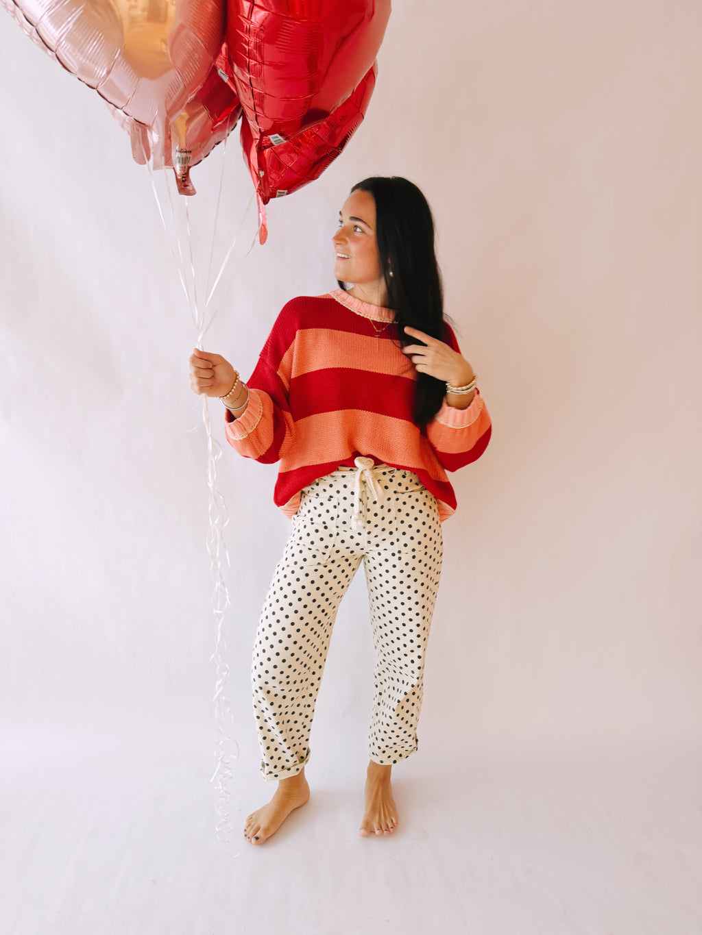 Poppy Dot Barrel Pants