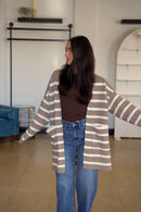 Taupe Stripe Cardigan