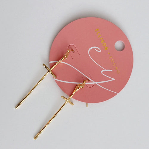 Modern Cross Earrings
