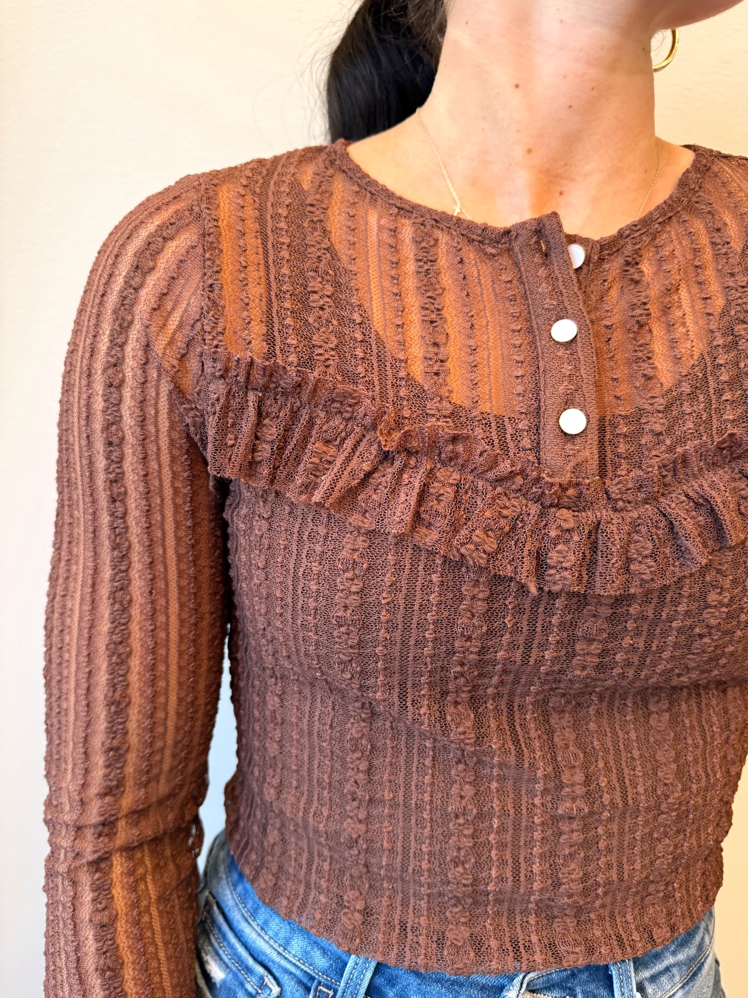 Charlie Chocolate Lace Top