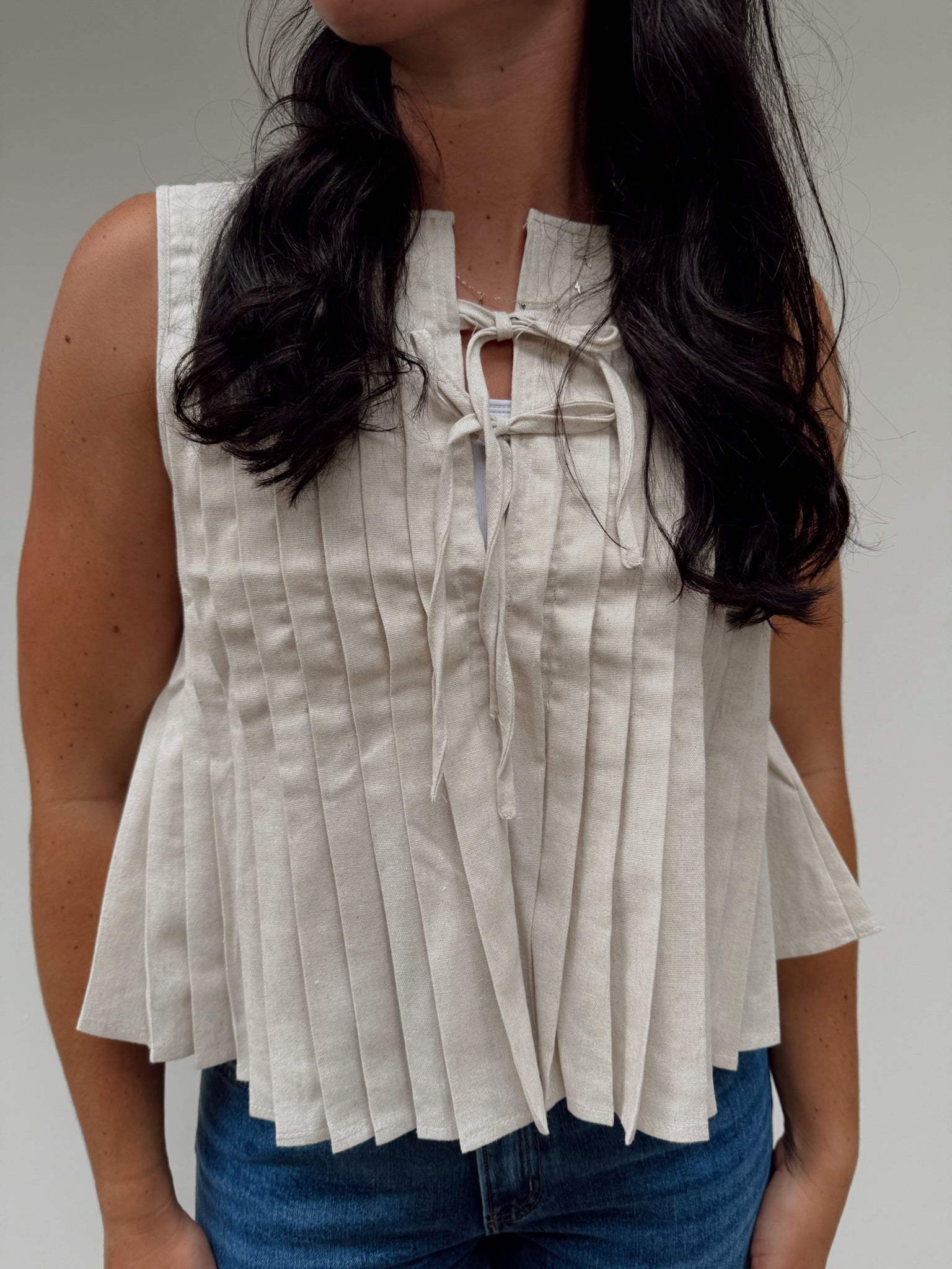 Pleated Woven Blouse