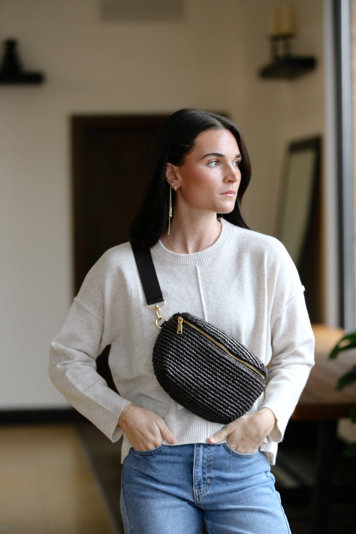 Gizelle Checker Belt Bag