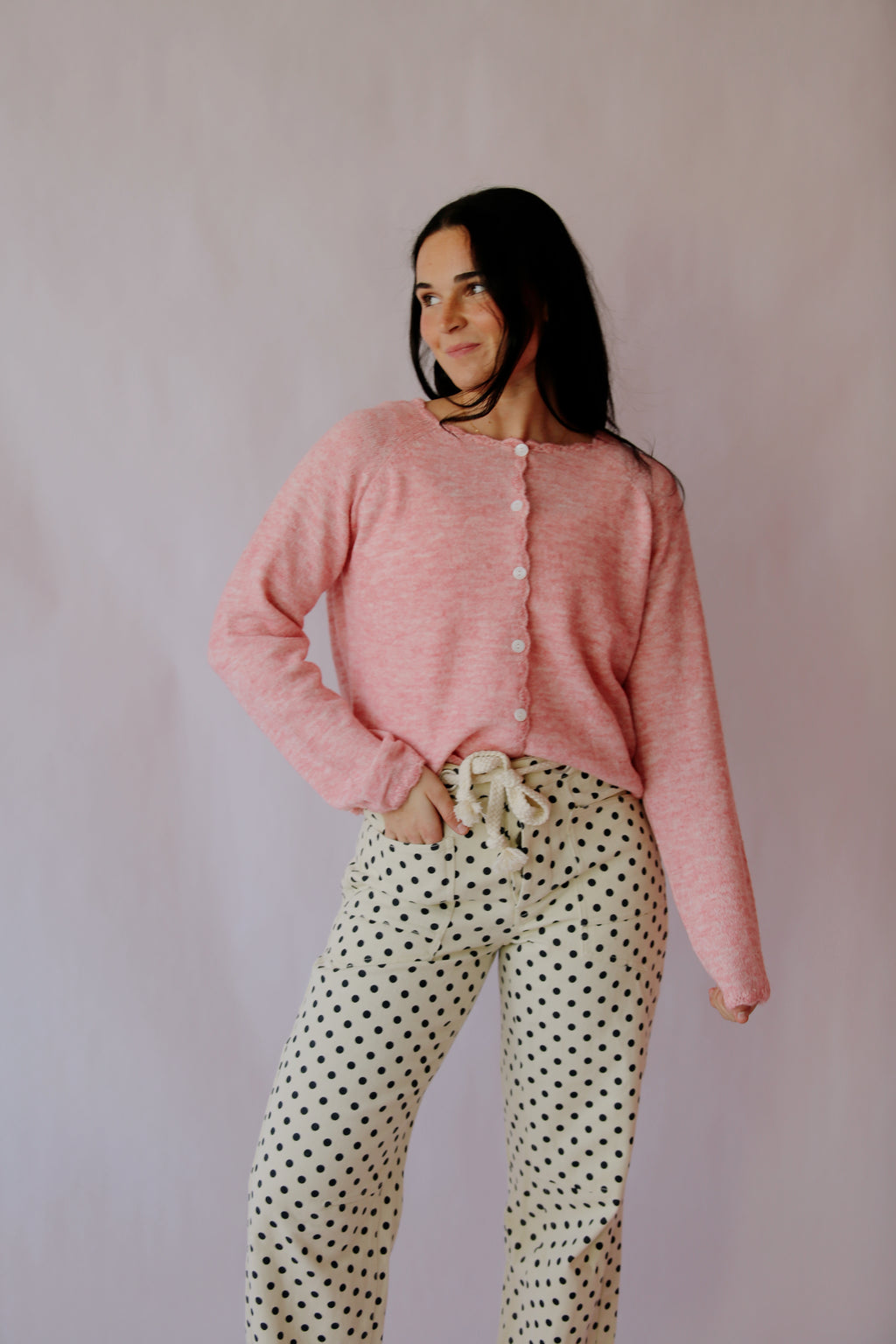 Poppy Dot Barrel Pants