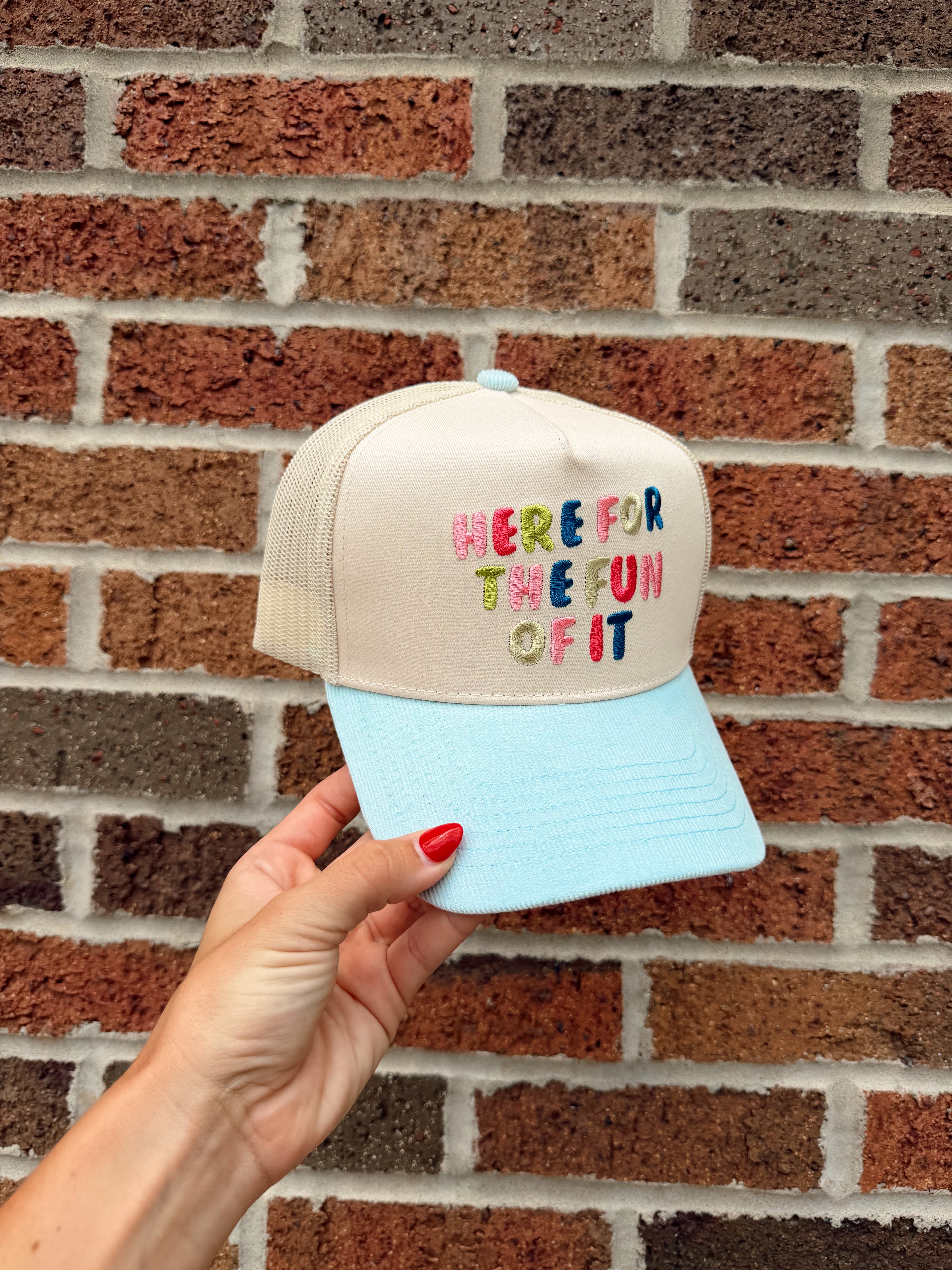 Here For the Fun of It Trucker Hat