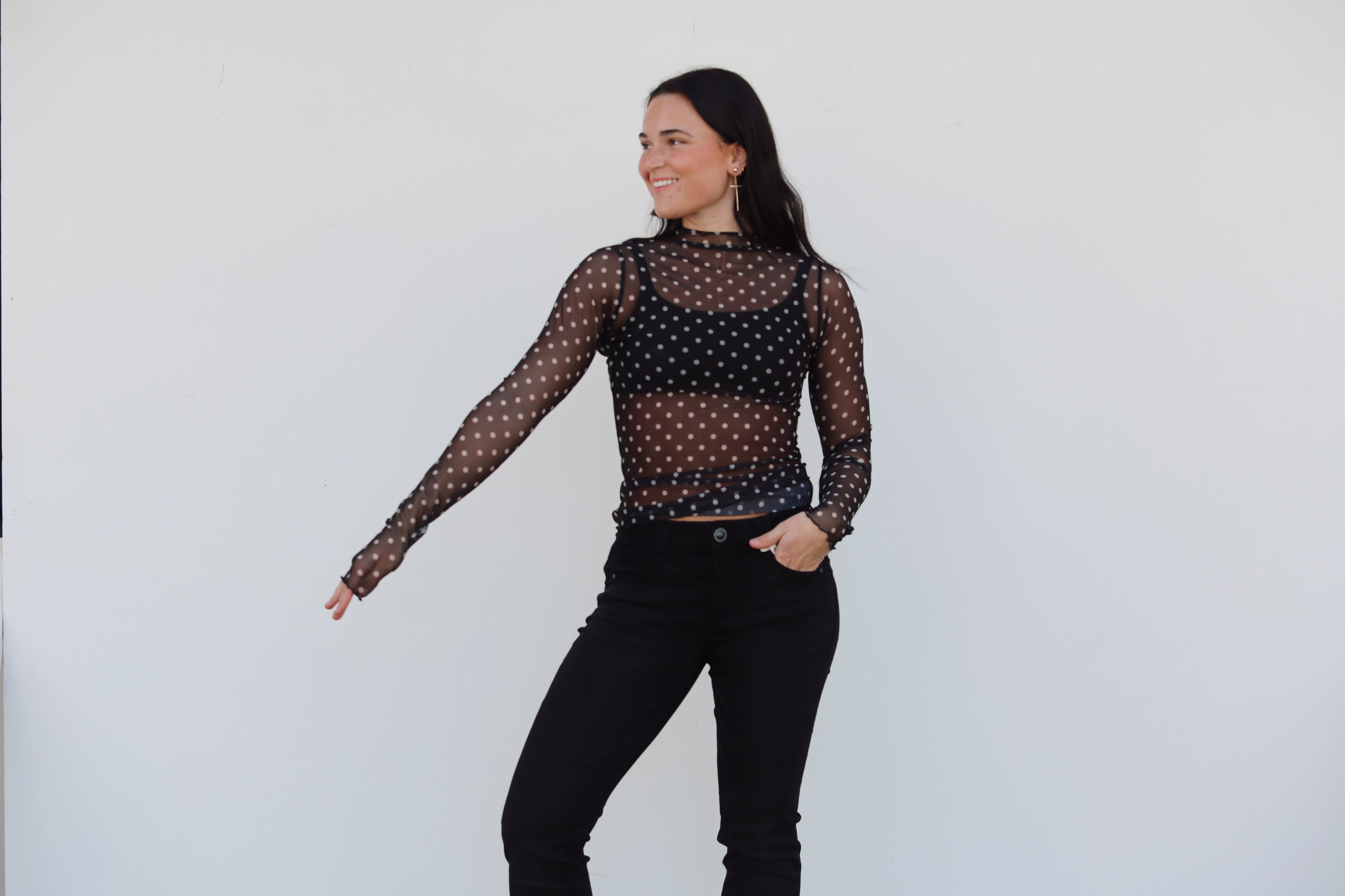 Phoebe Polka Dot Long Sleeve
