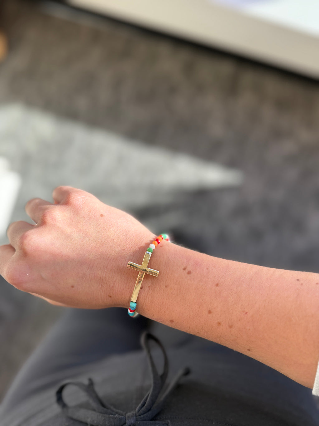 Colorblock Cross Bracelet