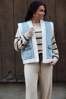 Frankie Fleece Denim Vest