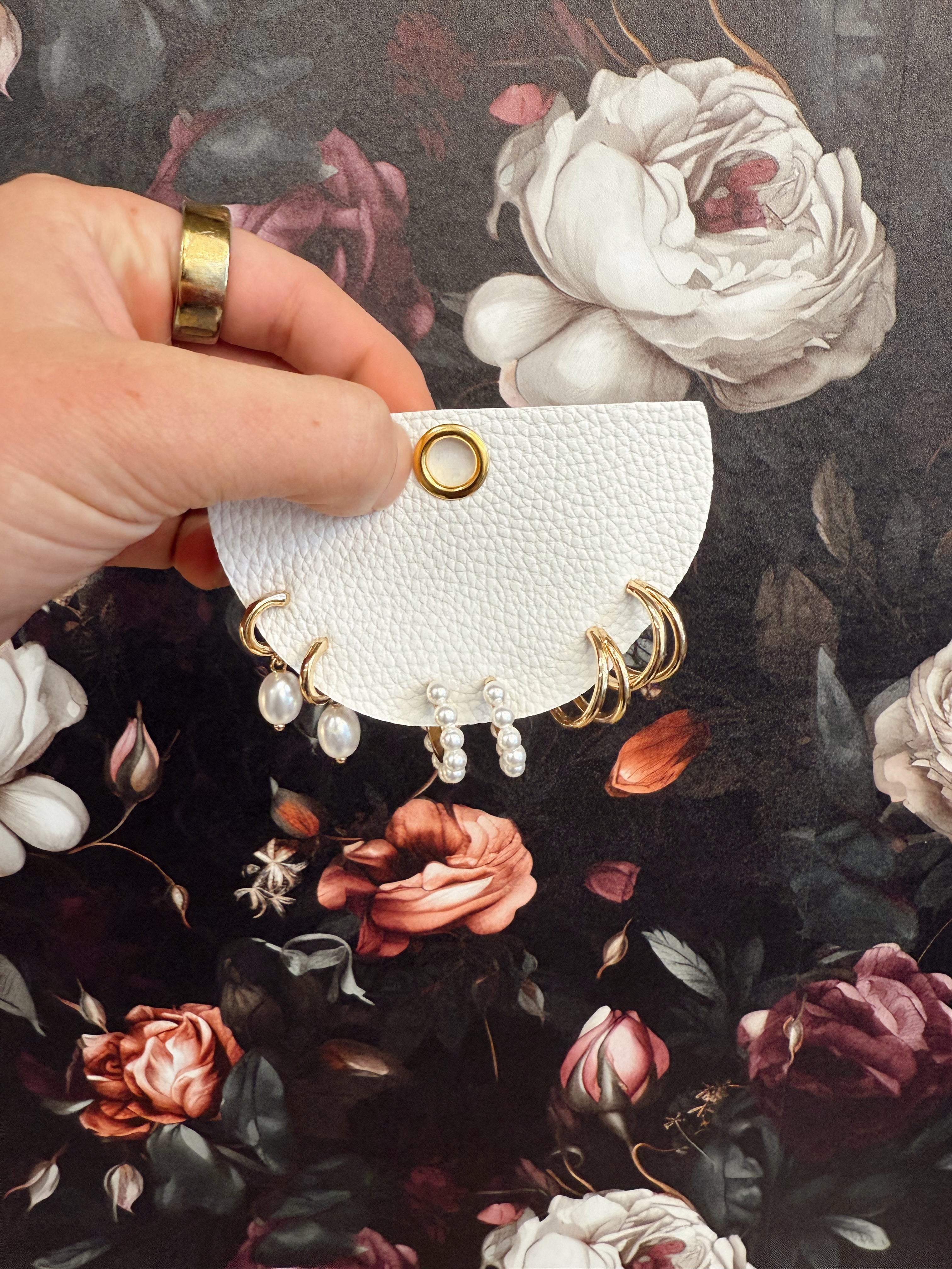 Mixed Pearl Studs and Charm Hoop Earrings