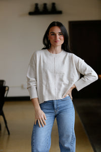 Cream Hem Sweater