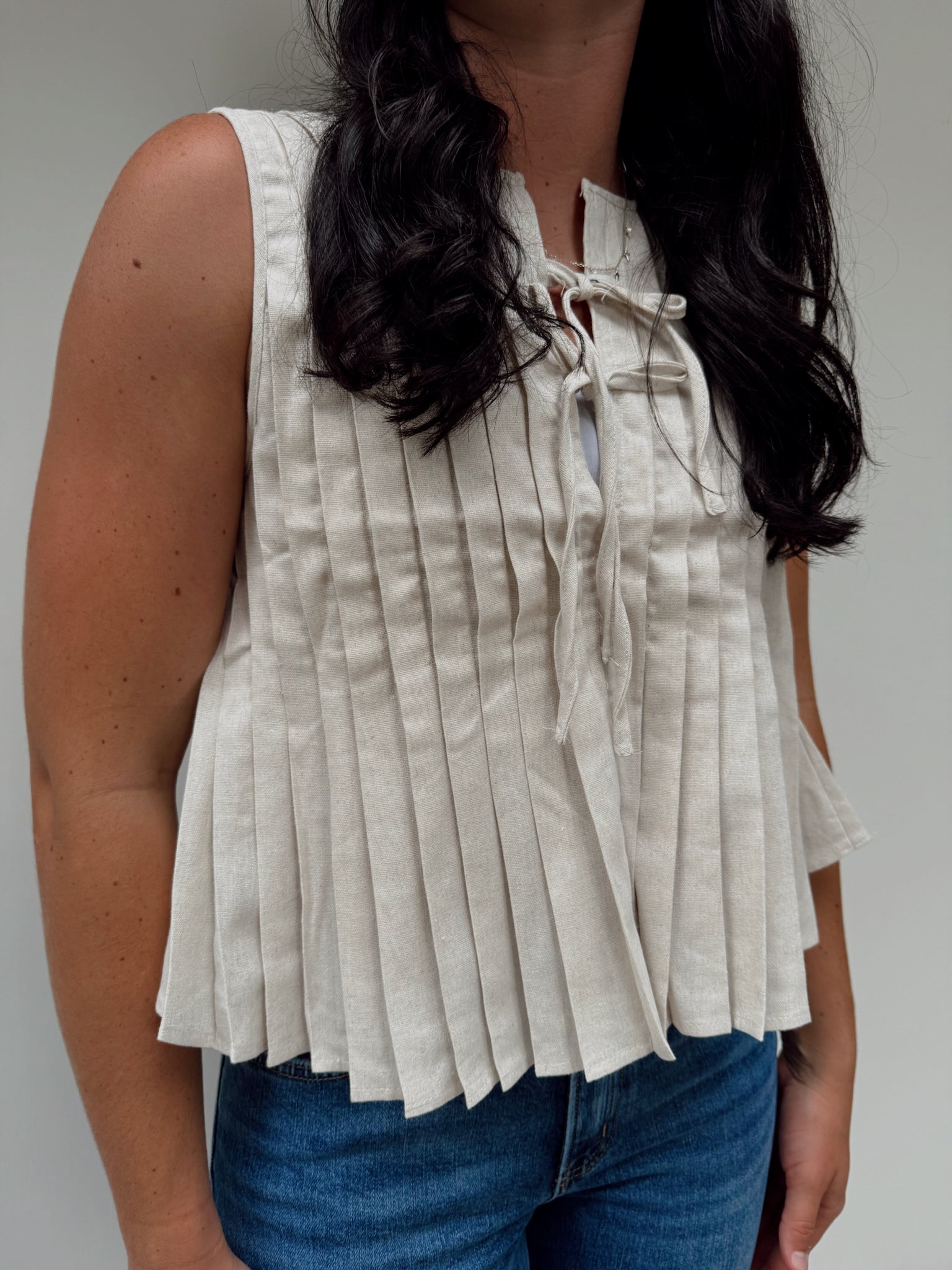 Pleated Woven Blouse