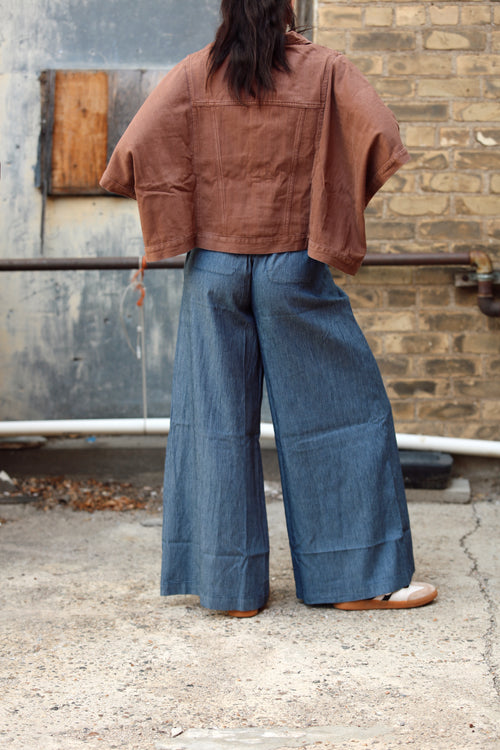 Printed Pinstriped Pants