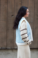 Frankie Fleece Denim Vest