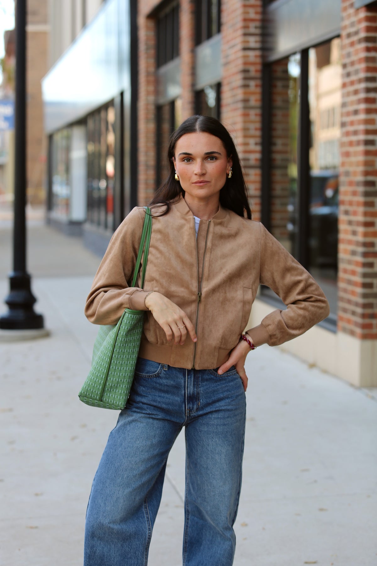 Classy Suede Bomber Jacket