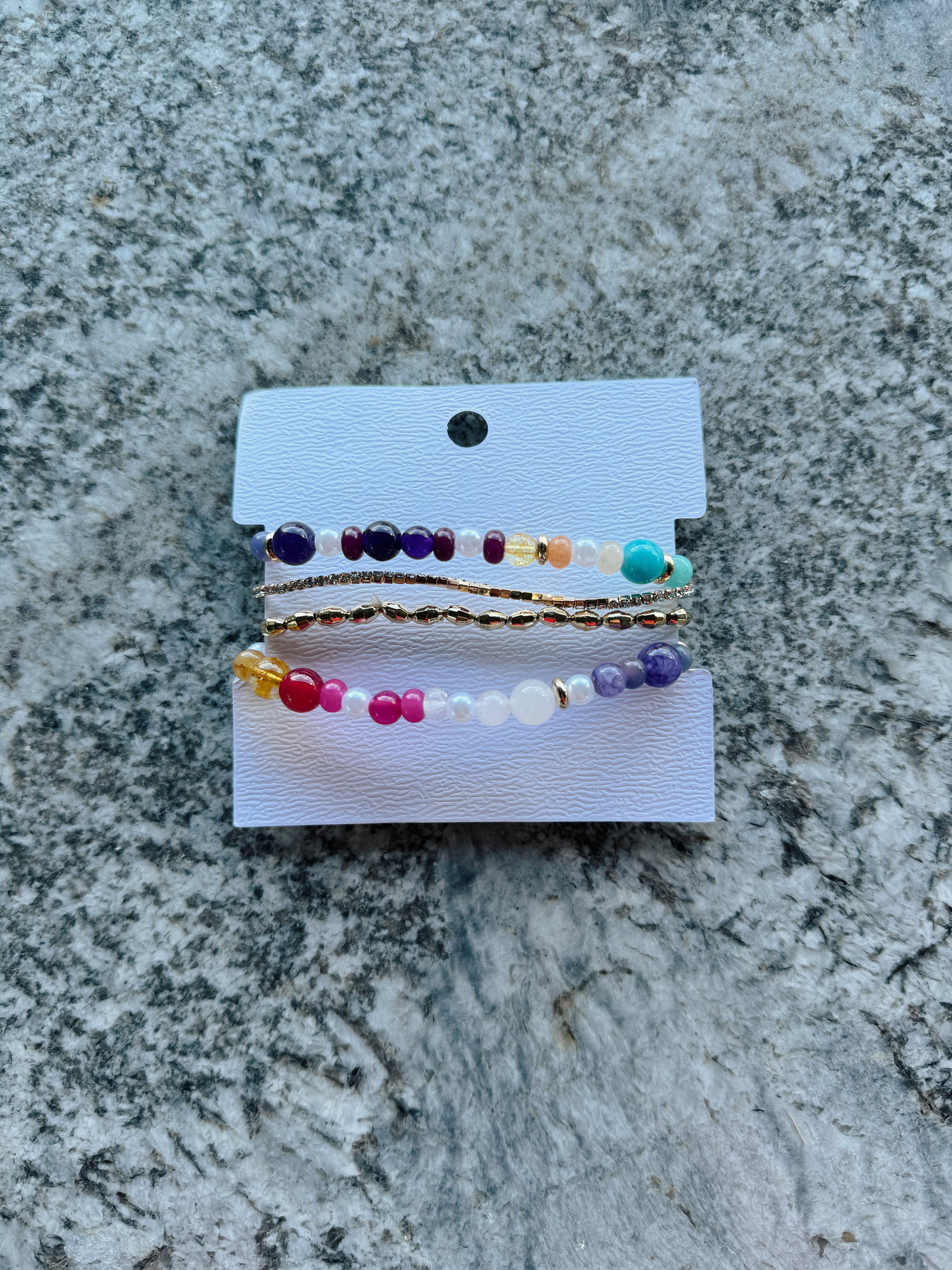 Multi Colored Glass Beaded Bracelet