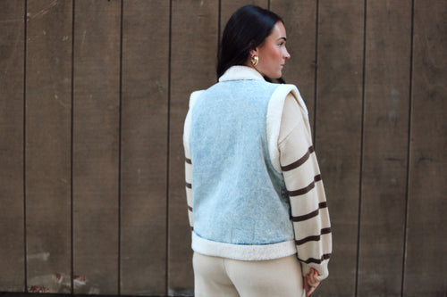 Frankie Fleece Denim Vest