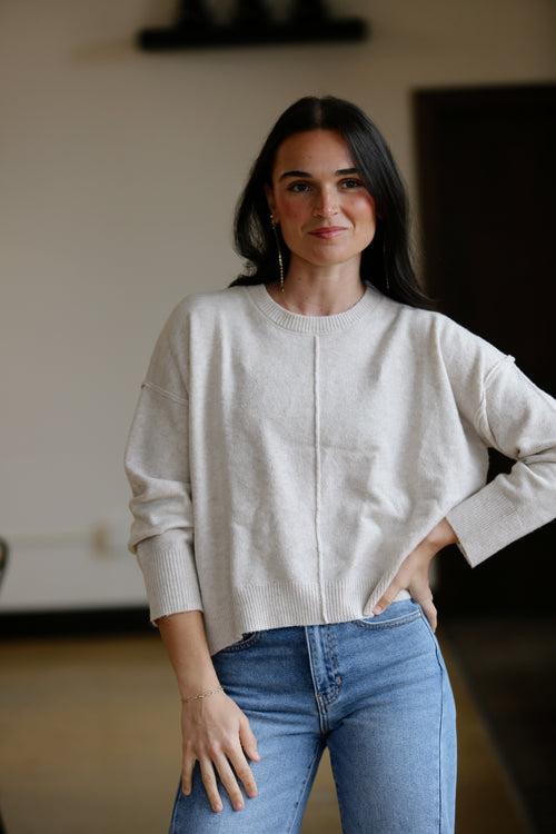 Cream Hem Sweater